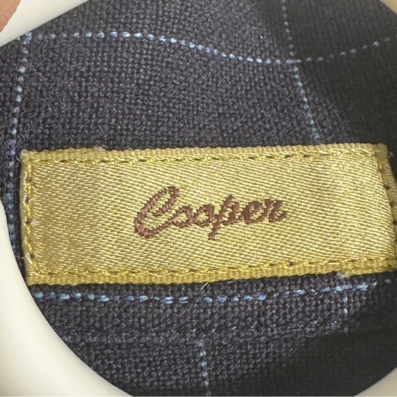 Paul Stuart Cooper button down long sleeve shirt, sz. L, dk. blue, windowpane - Picture 5 of 9